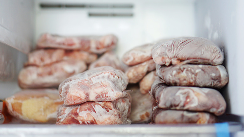 meat stored in home freezer