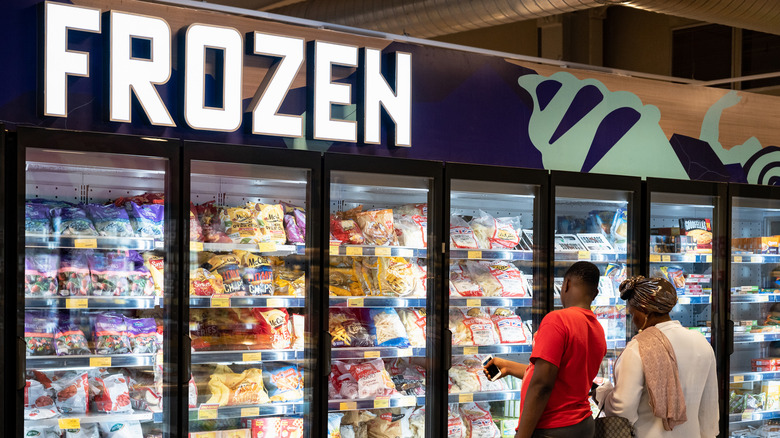 supermarket frozen food aisle