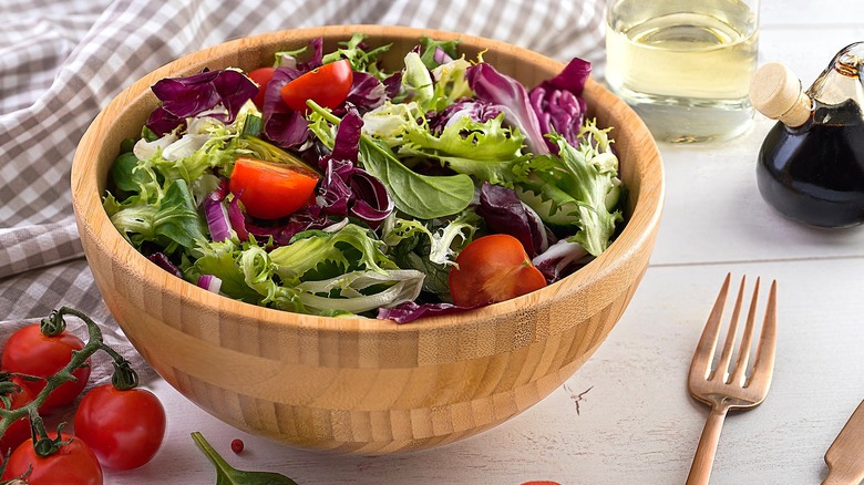 Bowl of salad with tomatoes