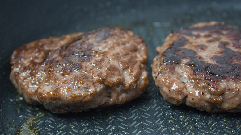 Steamed burger patties