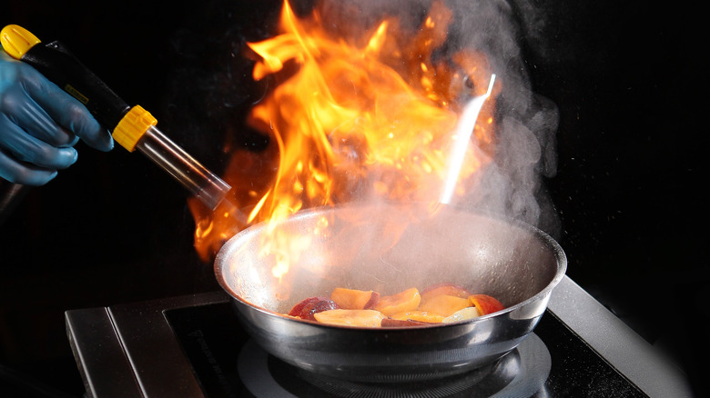 Bananas Foster on white plate