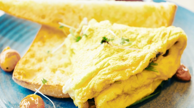 Folded omelet with herbs