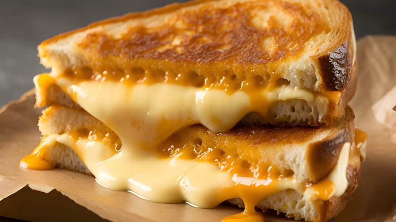 Close up grilled cheese sandwich