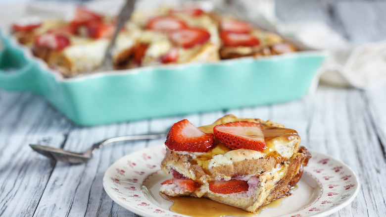 Slice of french toast casserole