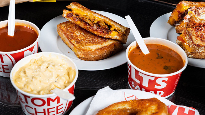 Tom & Chee grilled cheese, mac and cheese, and soups