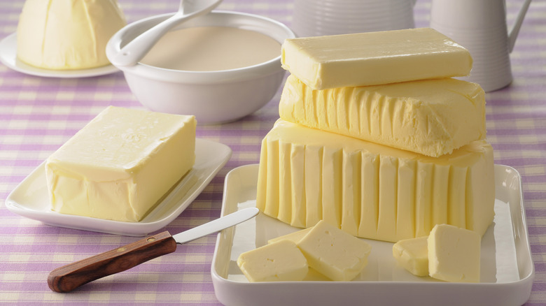 Blocks of butter