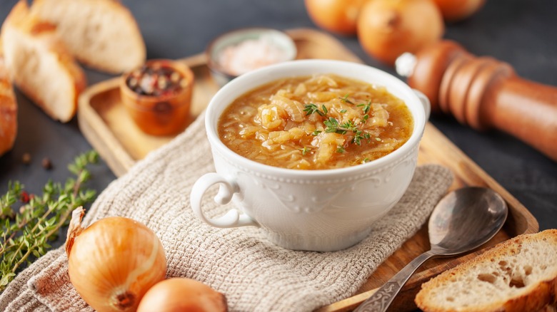 Bowl of French onion soup