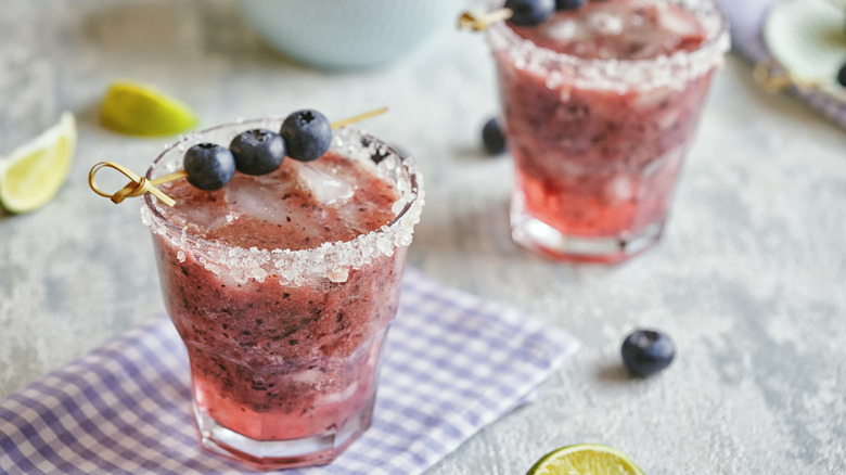 fruity jam cocktails with blueberries