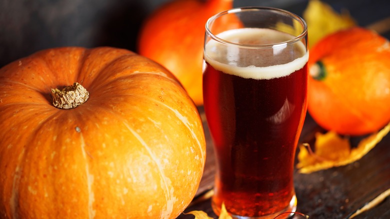 pumpkin beer with pumpkins