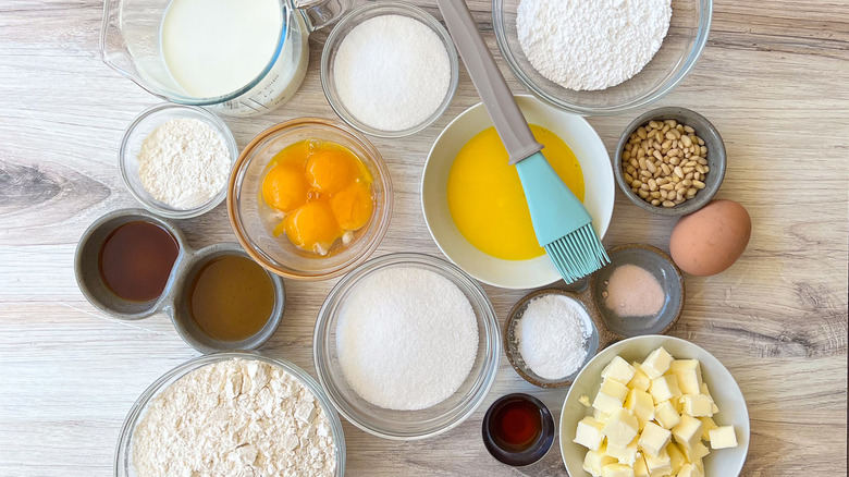 ingredients for torta della nonna