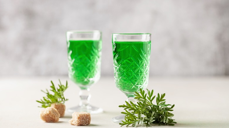Two glasses of absinthe
