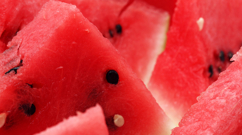 closeup of thick watermelon wedges