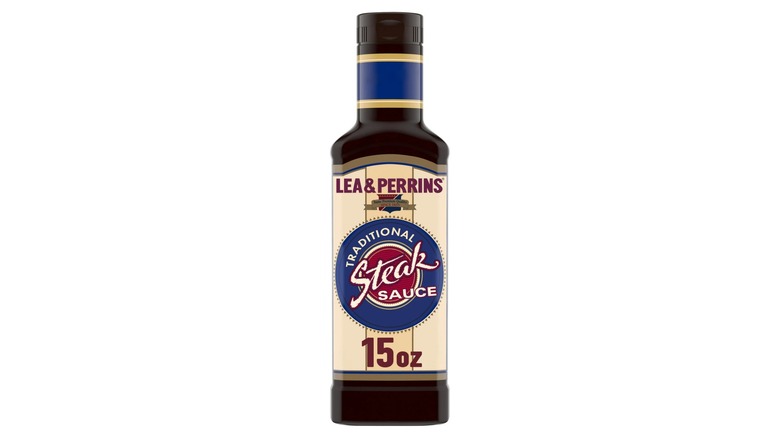 A bottle of Lea and Perrin's steak sauce