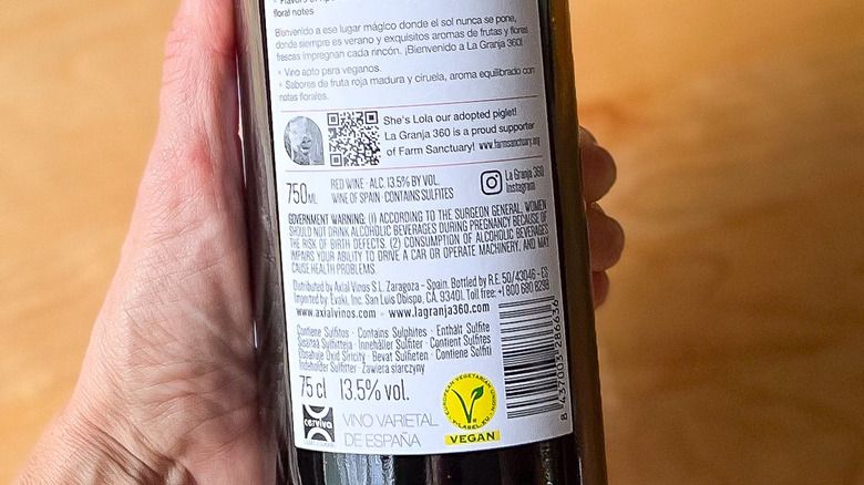 Vegan wine label