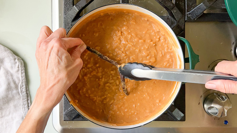 removing vanilla bean from pumpkin rice pudding
