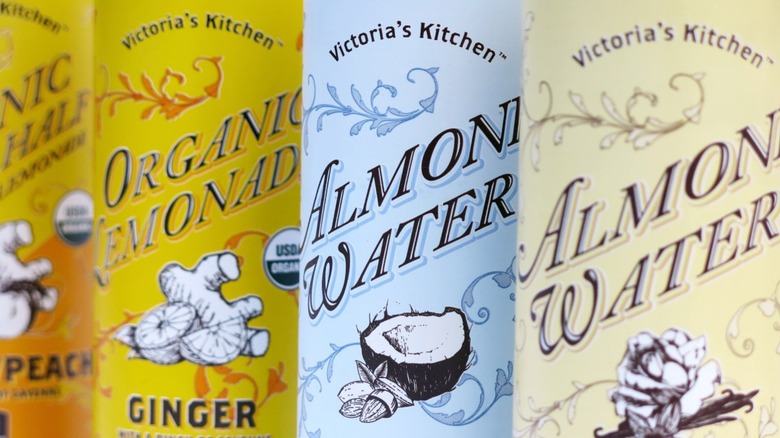 Cans of Victoria's Kitchen Almond Water
