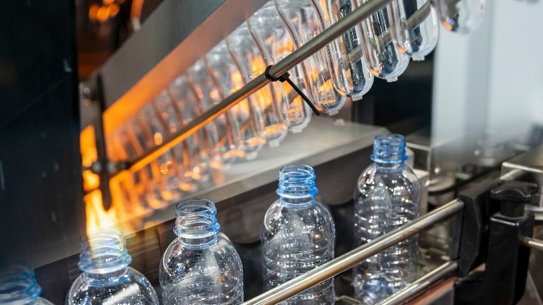 Bottled water in plant