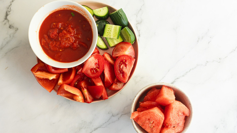 ingredients on a plate and in bowl