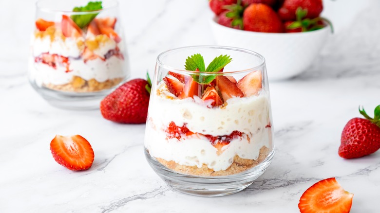 Berry trifle in glasses