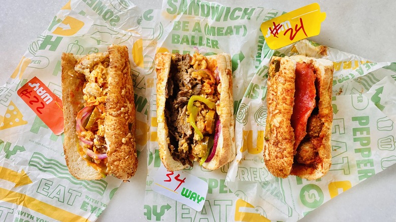 Subway ghost pepper bread sandwiches on paper