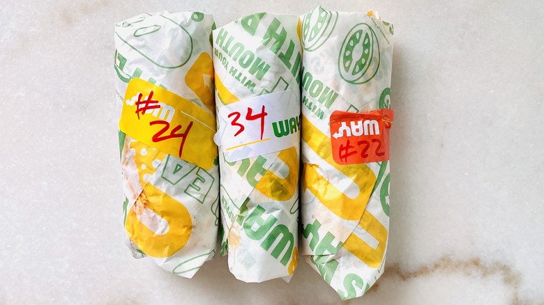 Subway ghost pepper sandwiches wrapped in paper