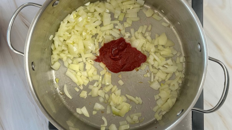 tomato paste and fried onions