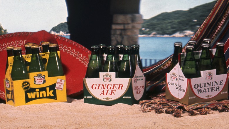 Old-fashioned bottles of canada dry ginger ale