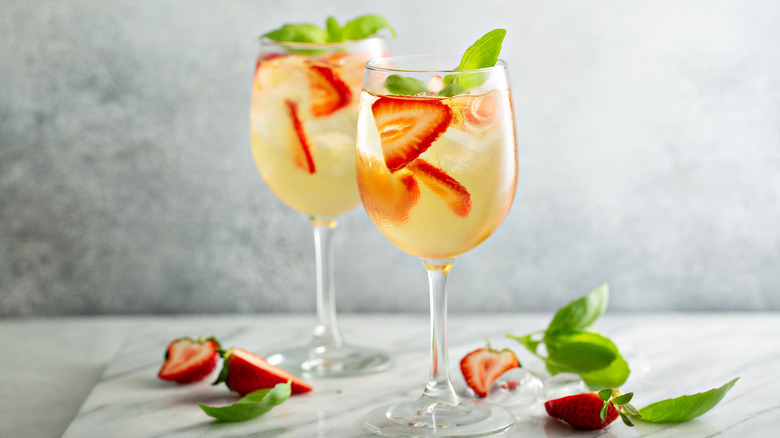 Two glasses of white sangria