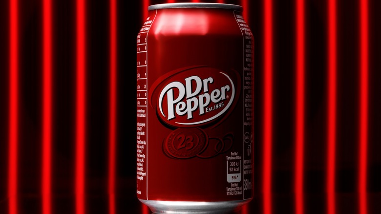 Can of Dr Pepper with 23 visible on front