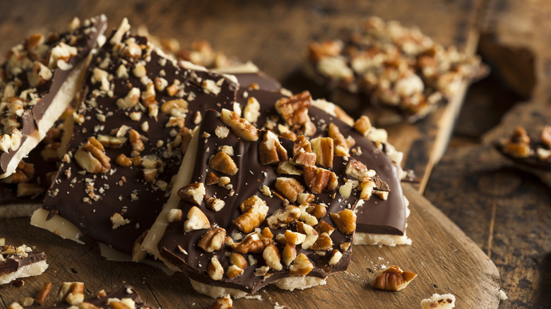 plate of toffee brittle