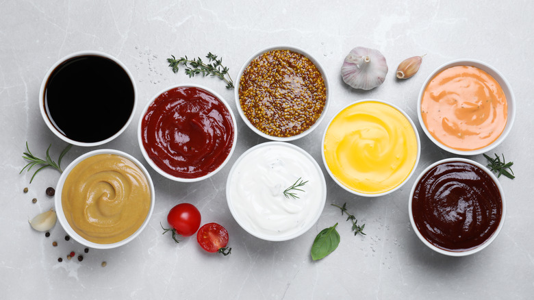 Variety of condiments