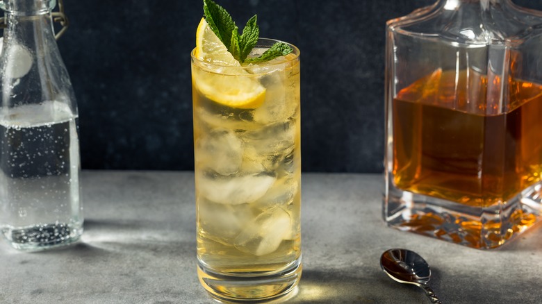 Highball whiskey lemon soda cocktail