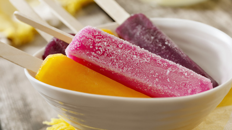 Frozen popsicle ice pops 