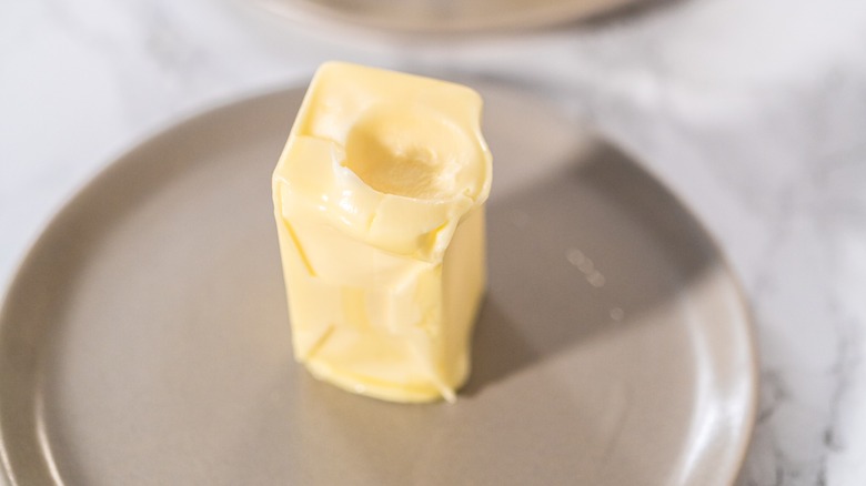 perfectly softened butter on a plate