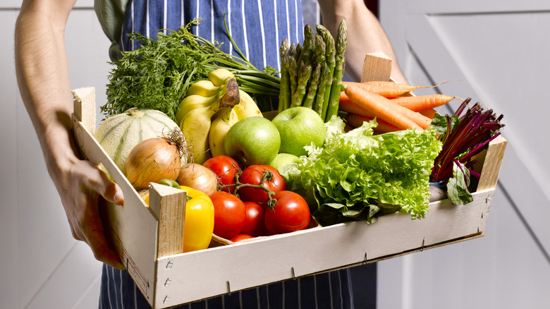 Crate of fresh produce