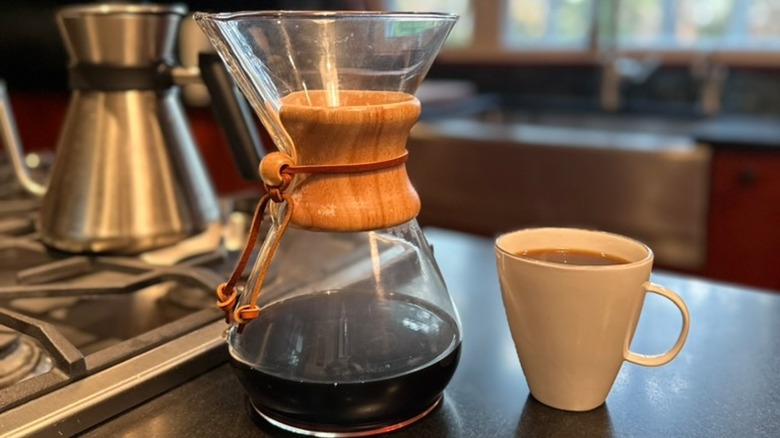 Chemex coffeemaker with coffee mug