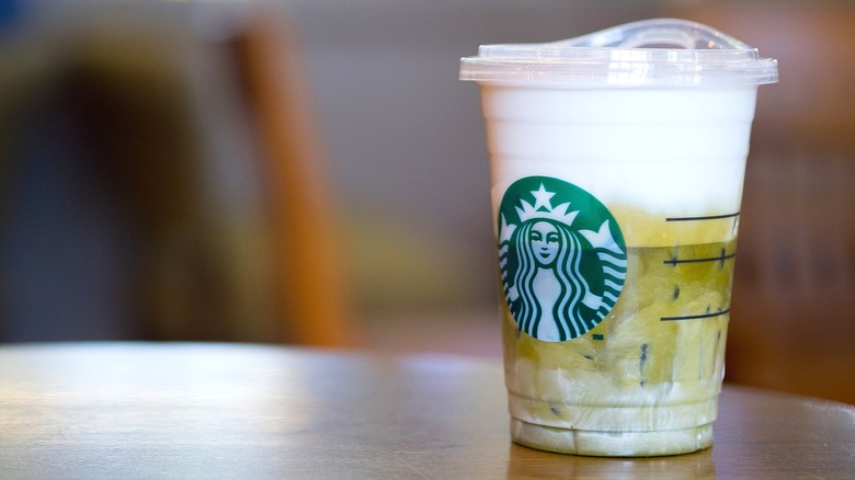 Starbucks iced matcha with cold foam