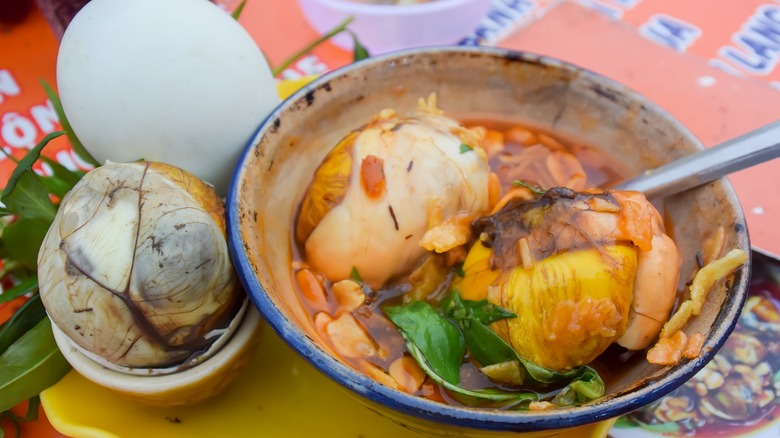 Balut in a bowl with soup