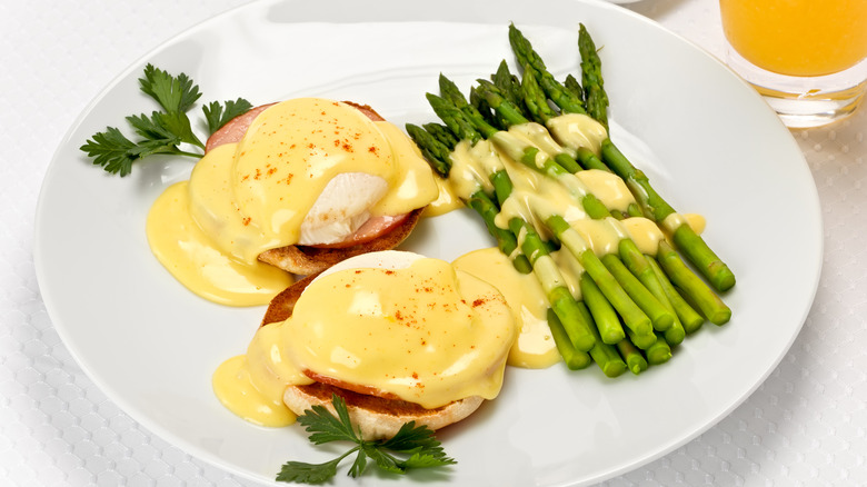 Eggs Benedict with hollandaise sauce 