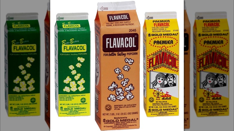 Three types of Flavacol seasoning