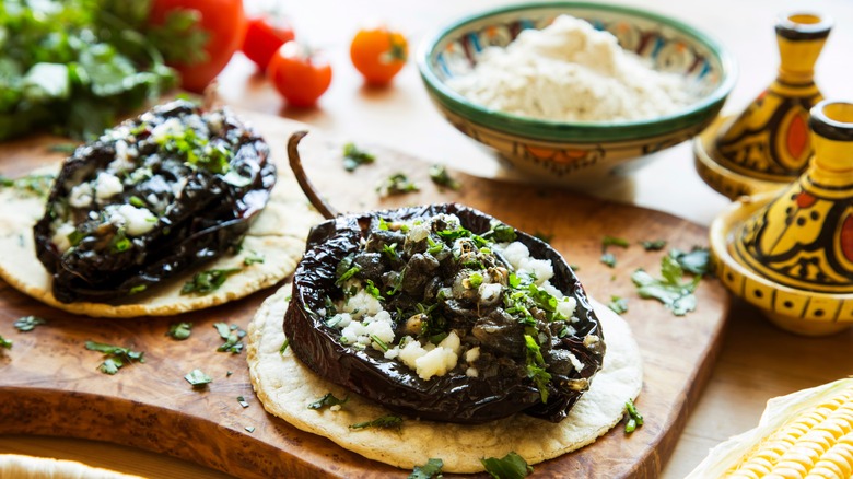 black chile tacos with huitlacoche