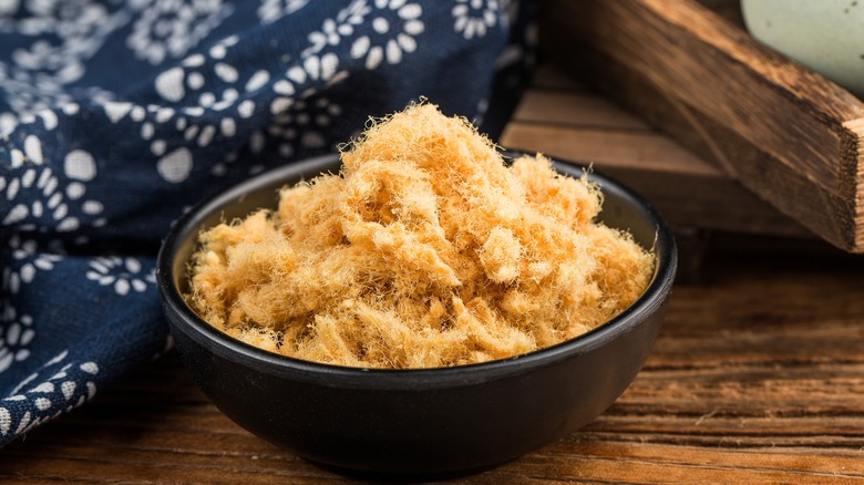 bowl of pork fu, pork floss