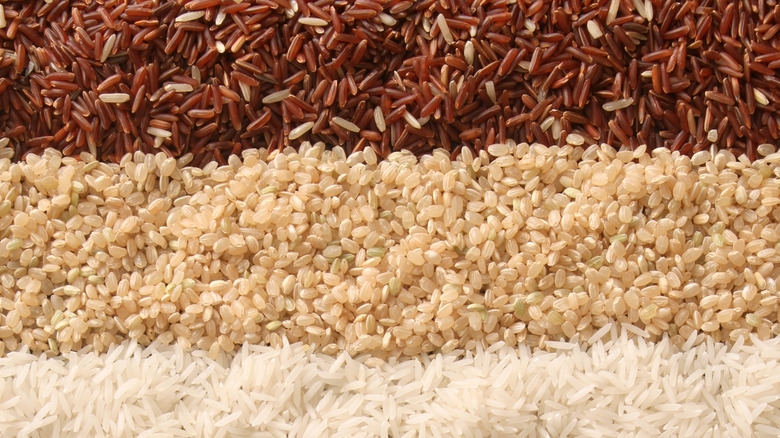 red brown white rice varieties