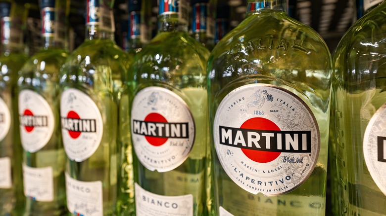 Martini bianco vermouth bottles