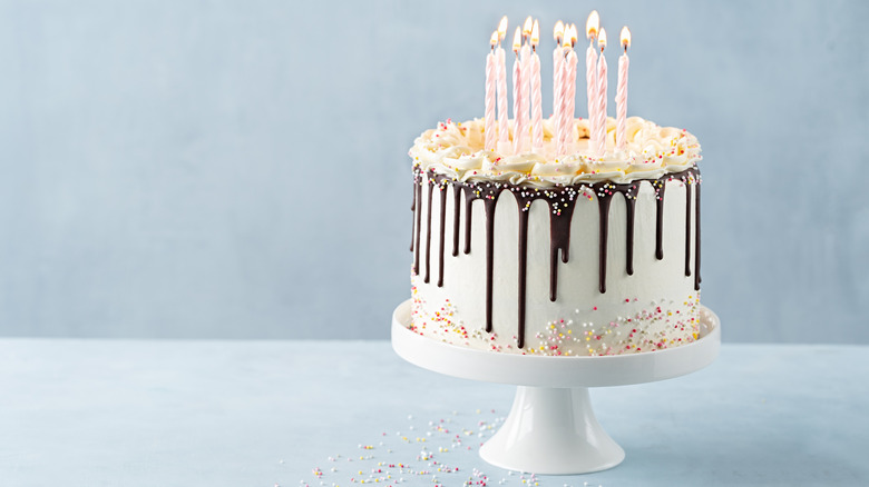 Drip cake with birthday candles