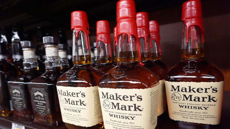 Maker's Mark bourbon whisky bottles