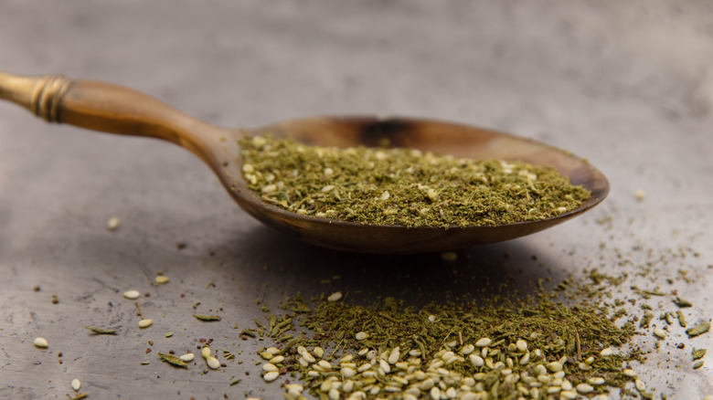 Spoonful of za'atar seasoning