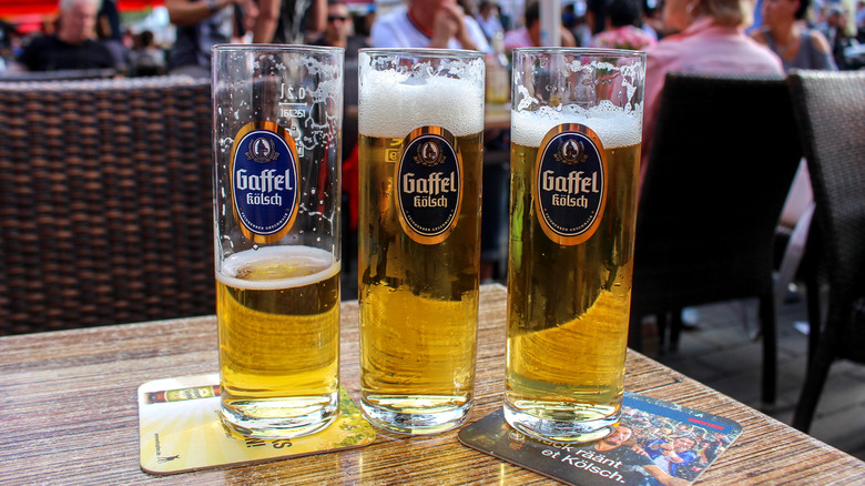 Kolsch beers served in stange glasses