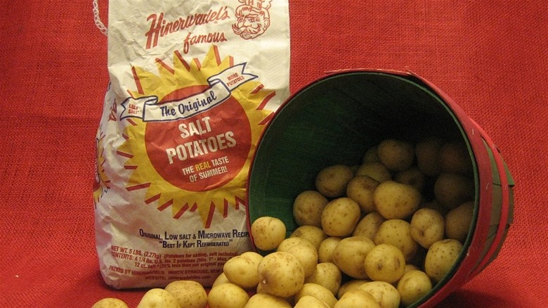 Bag and bucket of Hinerwadel's salt potatoes