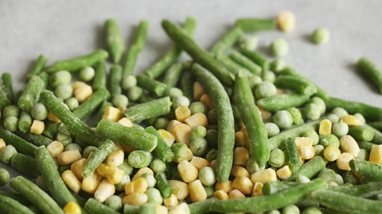 Frozen green beans and corn